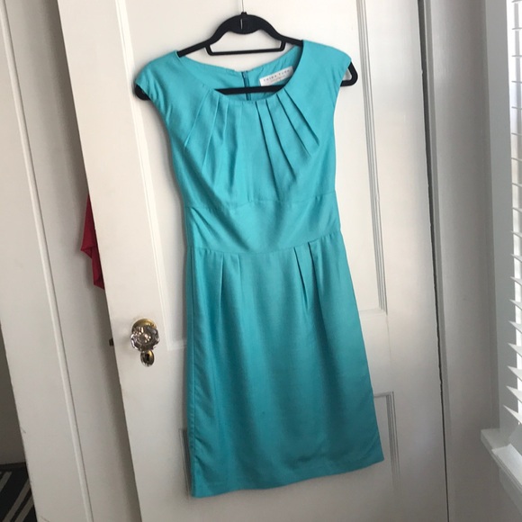 turquoise linen dress